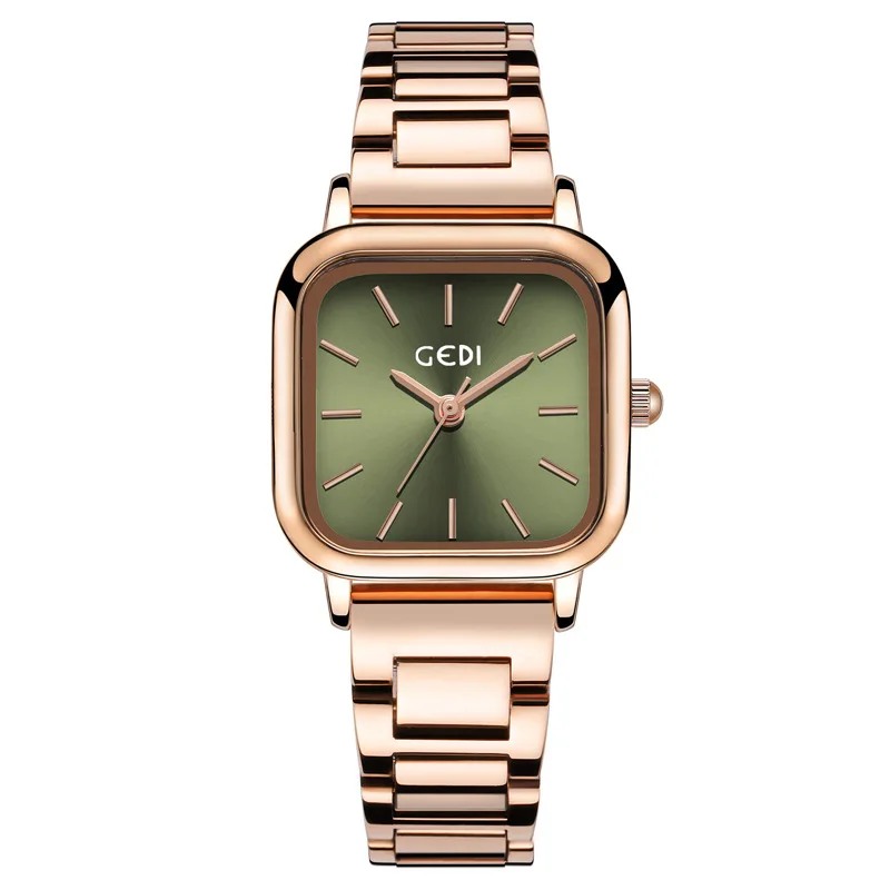 Minimalist Retro Niche Style Roman Scale Temperament Small Square Dial Wristwatch for Women, Students, Steel Strap Quartz Watch