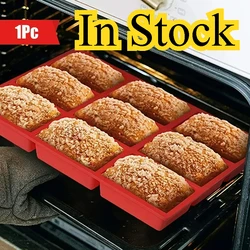 9Grids Silicone Baking Mold Mini Sized Loaf Cake Mould Food Grade Material Heat Resistant Baking Tool for Bread Cornbread Muffin