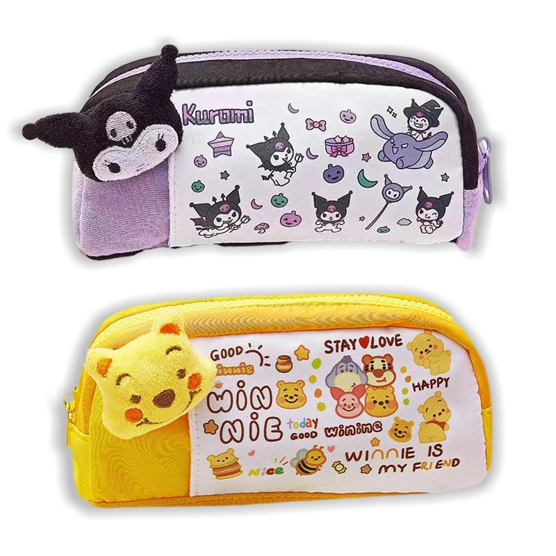 

Sanrio Kuromi Pochacco Hello Kitty Winnie the Pooh Alien Pencil Case Cartoon Large Capacity Storage Bag School Supplies Gifts