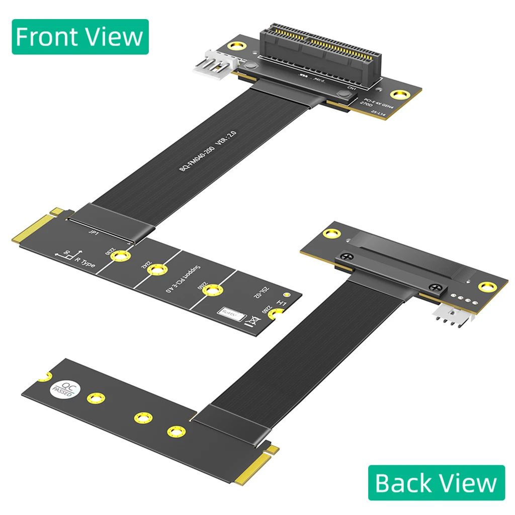 M.2-Taste M 4.0 auf PCI-e 4.0 4X 180 ° Adapterkarten-Riser-Verlängerungskabel für NVME 4.0 auf PCIE PCI Express 4X Extender – Detail 7