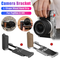 Camera Bracket For Fujifilm X-M5 Wood Hand Grip Handle Aluminum Base L-Shape Mount L Plate For Fujifilm XM5 Camera Accessories