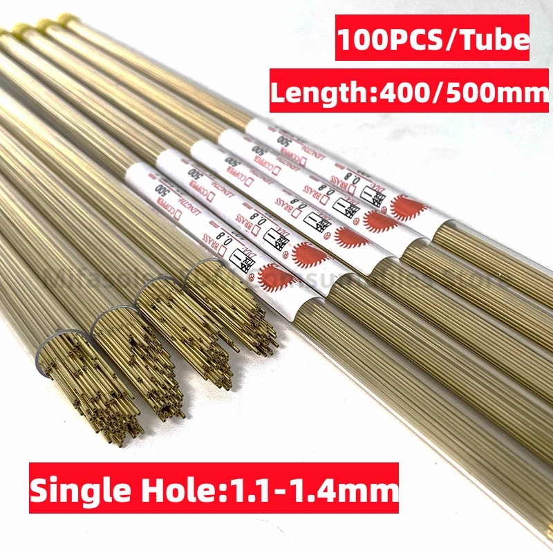 Ziyang Copper EDM Drill Hole Brass Electrode Tube 1.1/1.2/1.3/1.4mm*L400mm/L500mm Single Hole for EDM Drilling Machine