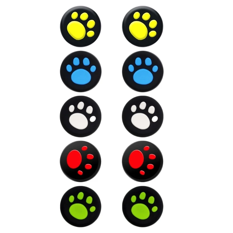 5 Pair Thumb Grip Caps Game Controller Cute Cat-Claw Kitten Paw Analog-Stick Cover Silicone Joystick Caps for Steam Deck P9JD