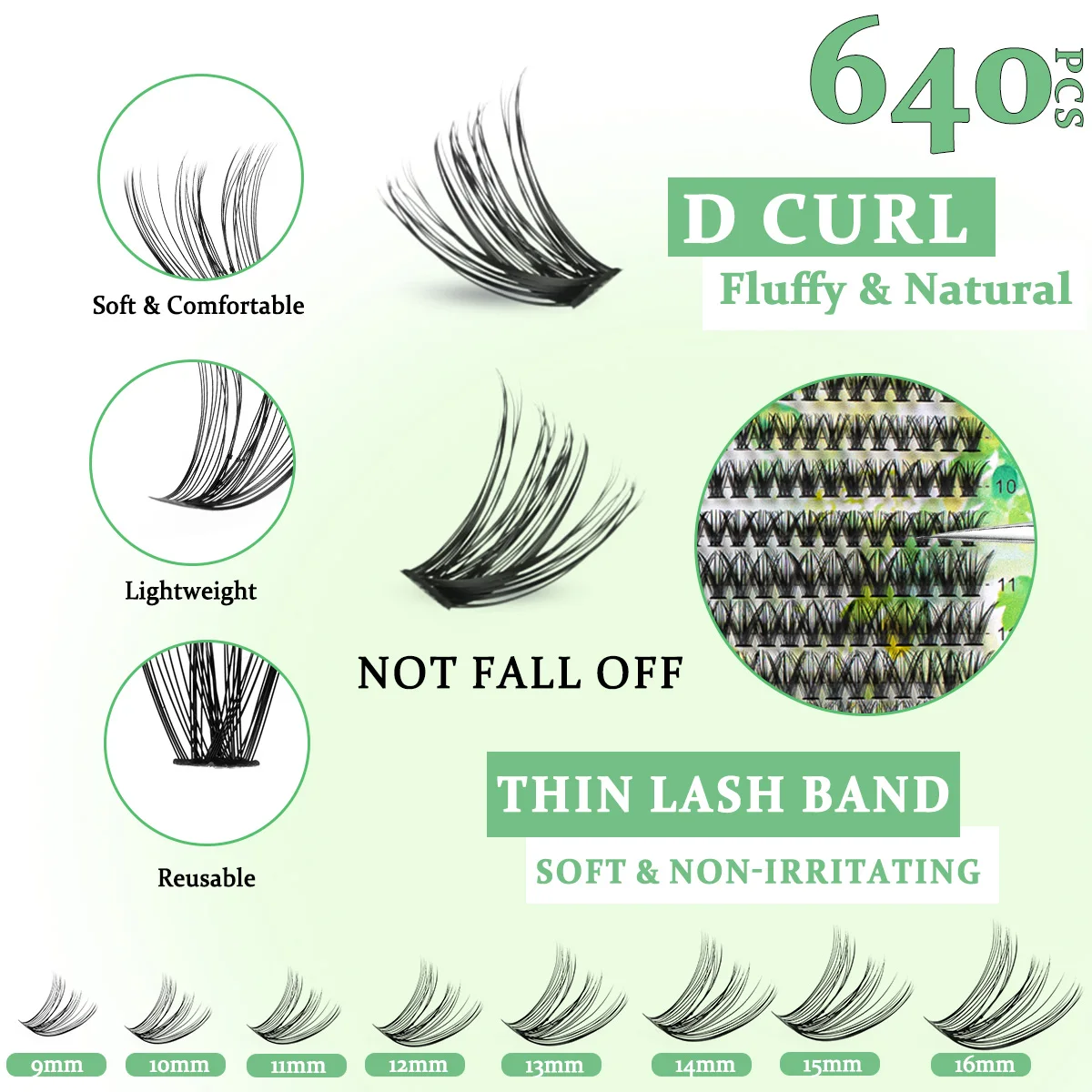 ISEEN DIY Eyelash Extension Kit Soft Eyelash Individual Eyelashes Kit with Lash Bond & Seal and Lash Tweezers and Brush