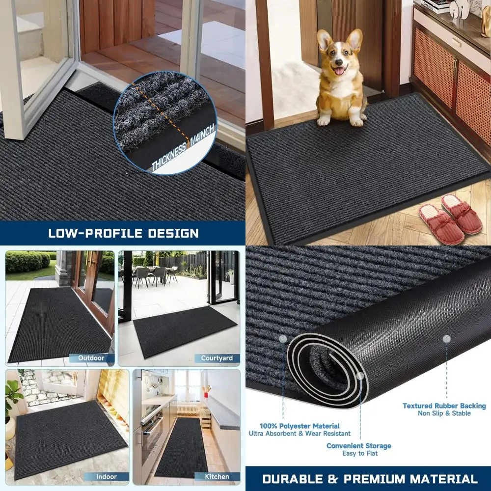 

3' x 4' Heavy-Duty Entrance Mat, Indoor/Outdoor Non-Slip Rubber Backed Door Mat, Waterproof and Easy to Clean