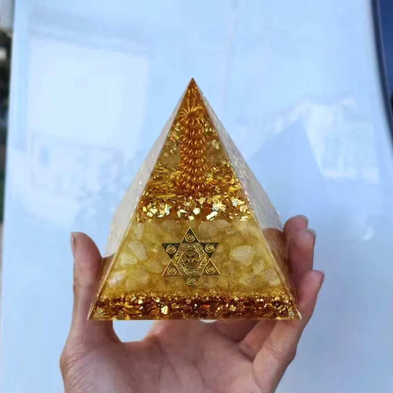 Crystal Pyramid Crystal Stone Drop Glue Resin Home Desktop Hand-decorated Good Luck Gift