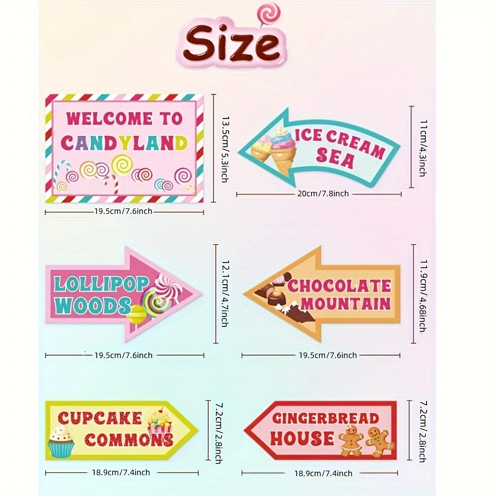 20 PCS Candyland Party Decorations-Candy Land Party Signs-Welcome Candyland Birthday Party Photo Prop-Sweet Candy Theme Party