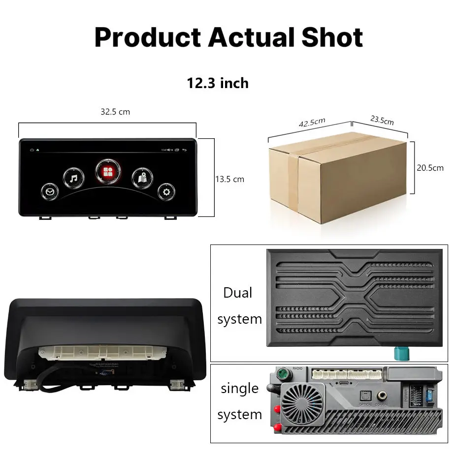 For Mazda 3 carplay 12.3" 2014-2019 QLED  Android 15 1920*720 Octa Core 8+256G  Andriod+OEM system Car Multimedia Player GPS MAP view 6