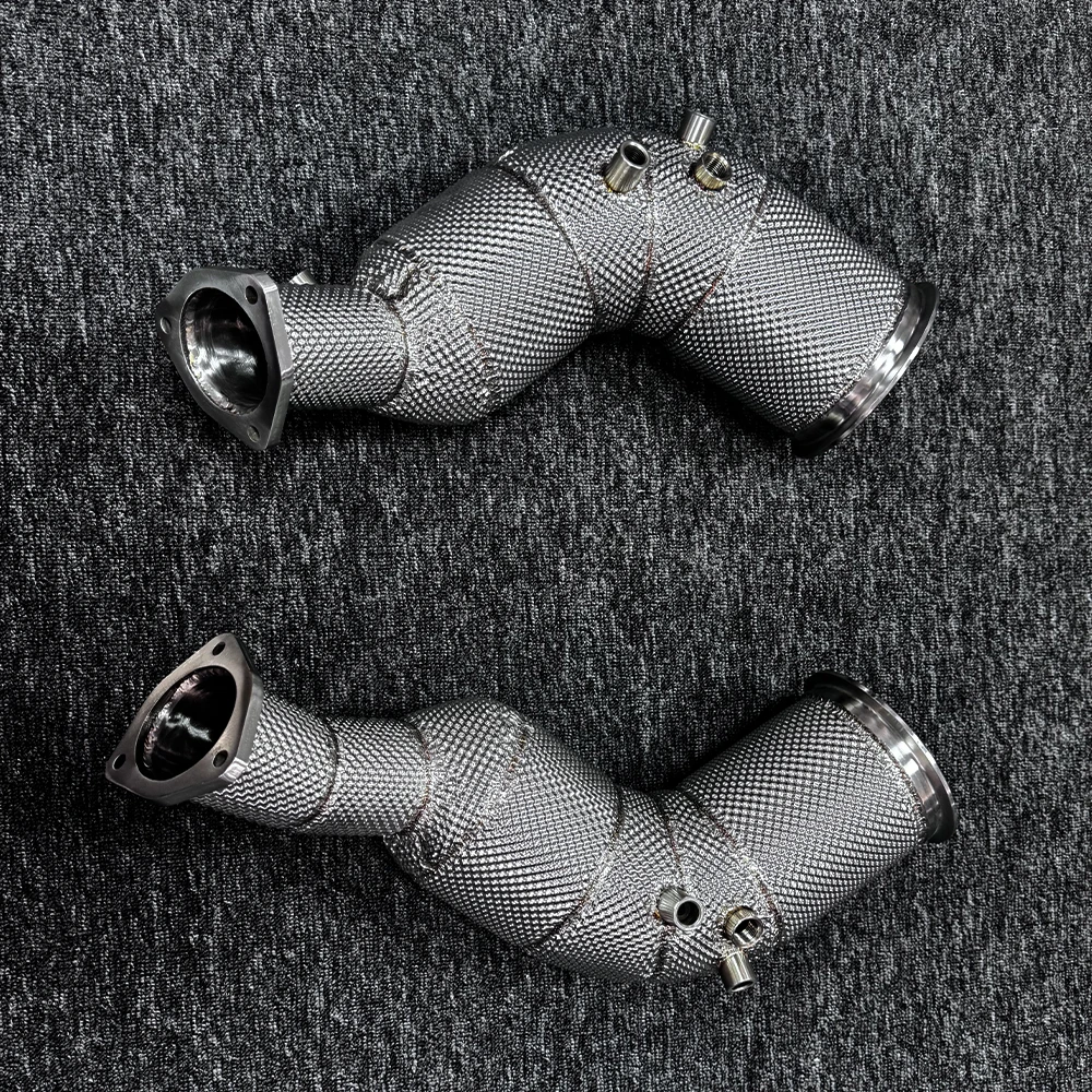 Professional  Catalyst Downpipe with Heatshield Stainless Steel Exhaust Pipe for RS6 RS7 C8 4.0T
