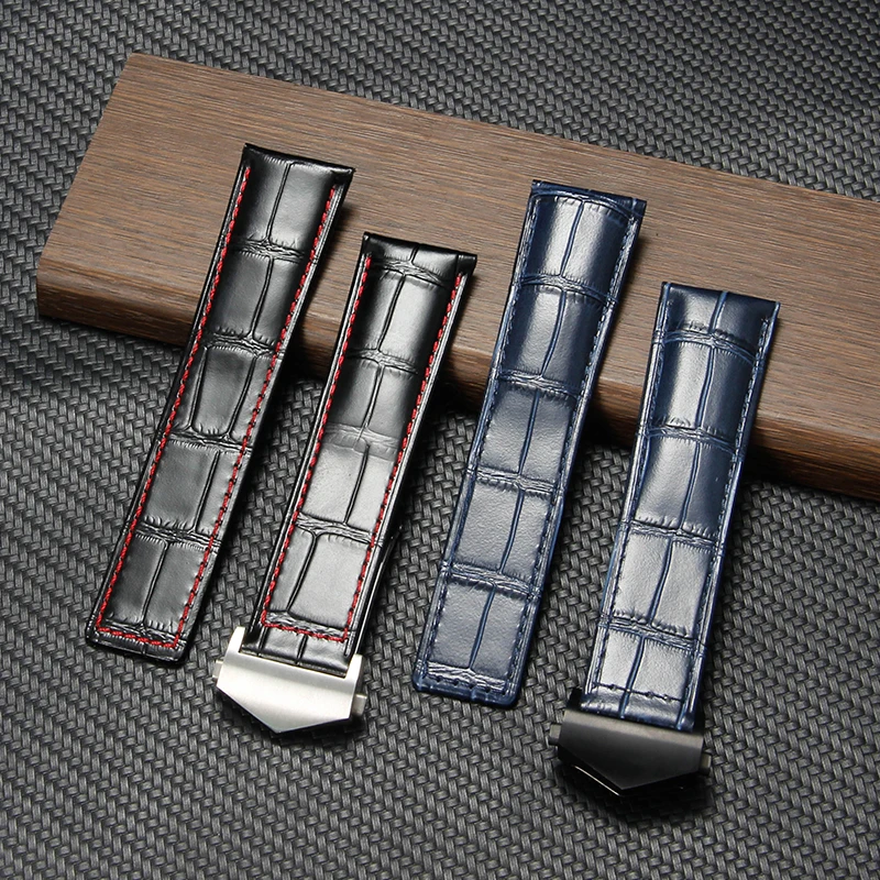 Для серии Tag Heuer, высококачественный элегантный ремешок из натуральной коровьей кожи, водонепроницаемый, защищенный от пота, ремешки для часов с твердой стальной пряжкой 20, 22, 24 мм
