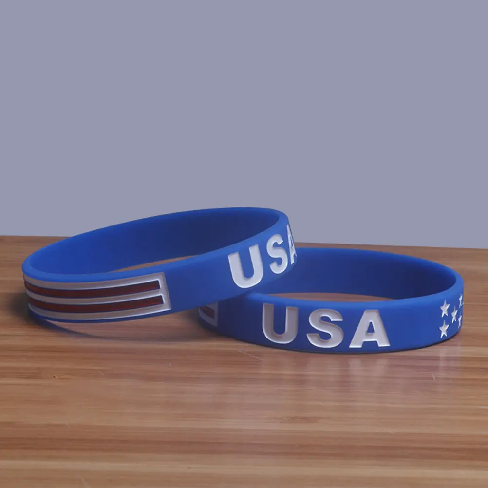 National Flag Silicone Bracelet Soft Comfortable One Size Fits Most Ideal for Sports Fans Patriotic Wristbands Country Flag