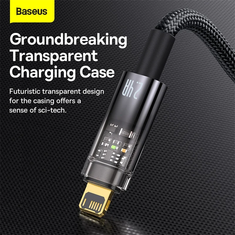 Baseus Explorer Series Auto Power-Off Fast Charging Data Cable USB For IPone 2.4A And Type-C  For IPone 20W