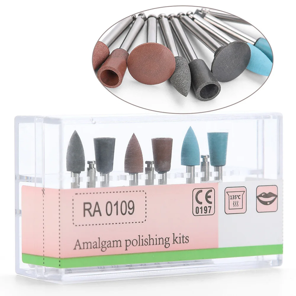 AG 12PCS/Box Dental Composite Polishing Kit for Low Speed Handpiece Contra Angle Ceramic Silicone Rubber Polishers