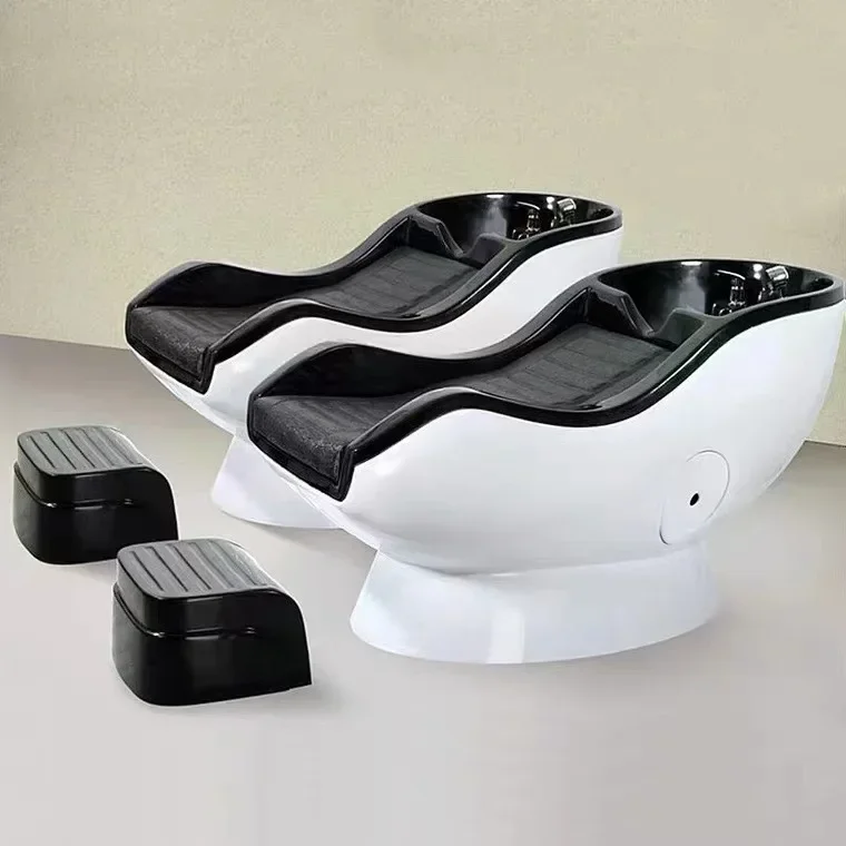 Shampoo Chair Fiberglass Integrated Hair Salon Semi-Lying Sitting Bed Barber Shop Integrated Flushing Bed