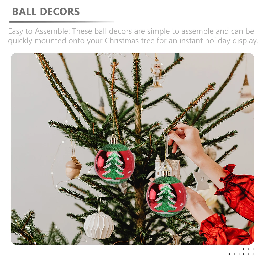

18pcs Christmas Tree Hanging Ball Ornament Sturdy Xmas Balls Decor Space-Saving For Home Office Mall Decoration Xmas