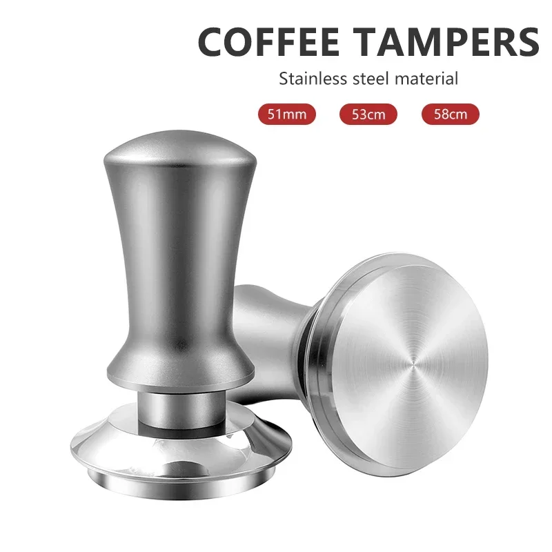 51mm/53mm/58mm Stainless Steel Espresso Coffee Tamper Powder Hammer Pressing 30lb Spring Loaded Coffeeware Coffee Accessories