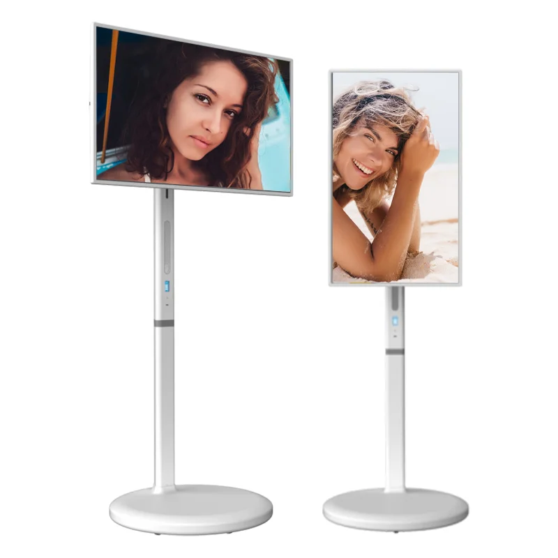 Smart Rotate Tv Ips Display Android 12 Touch Screen Portable Stand Tv Follow by Me Mobile 32 Inch Smart Tvs