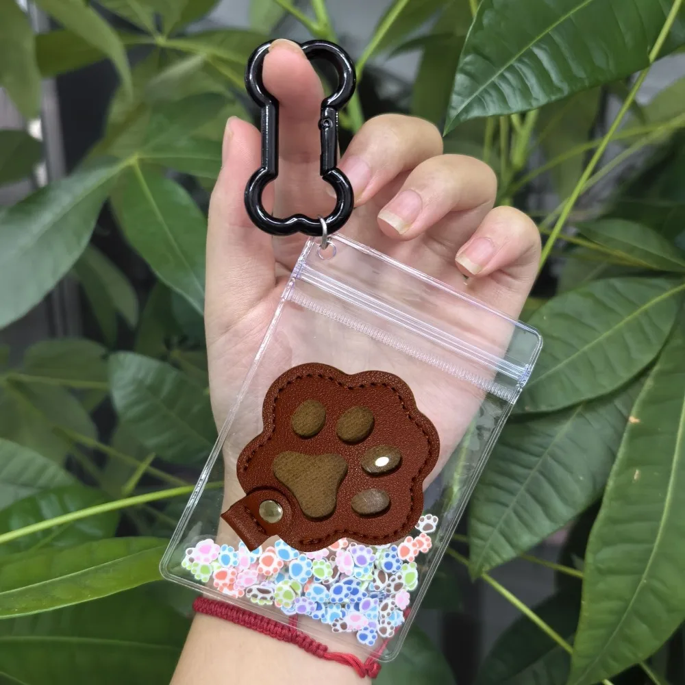 

Bag Pendant Cute Cat Claw Keychain Handmade Hanging Pet Hair Storage Bag Creative Dog Hair Collector Pet Lovers