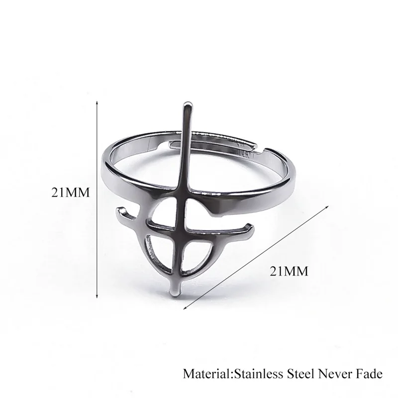 신비한 크로스 고스트 BC 무명 반지 여성용, 스테인레스 스틸 구울 록 밴드, 교황 파파 명예 마스크, 손가락 반지 쥬얼리