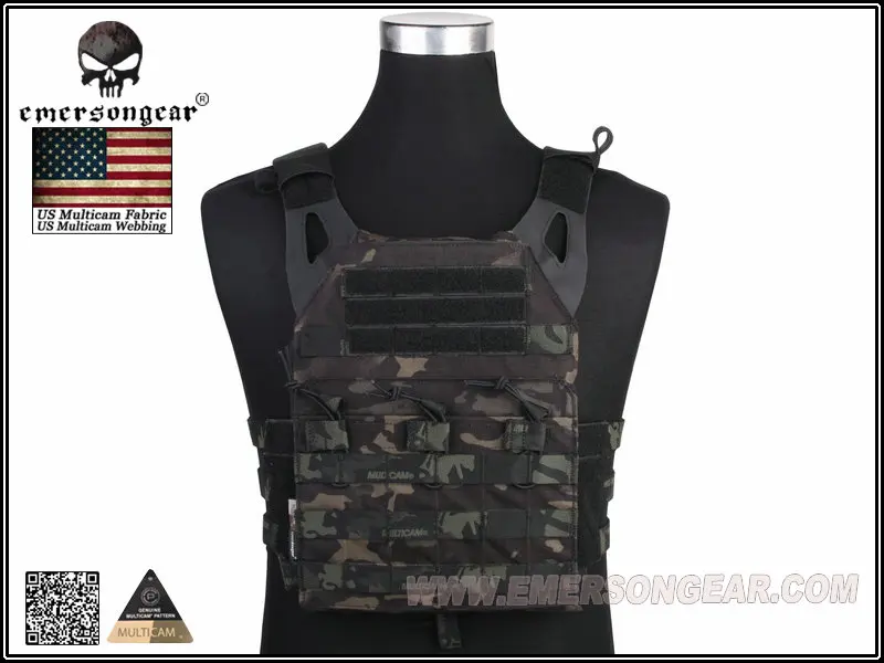 Emersongear-JPC Tactical Jumper Carrier Combat Vest Back Support MC Black Updated Version EM7344