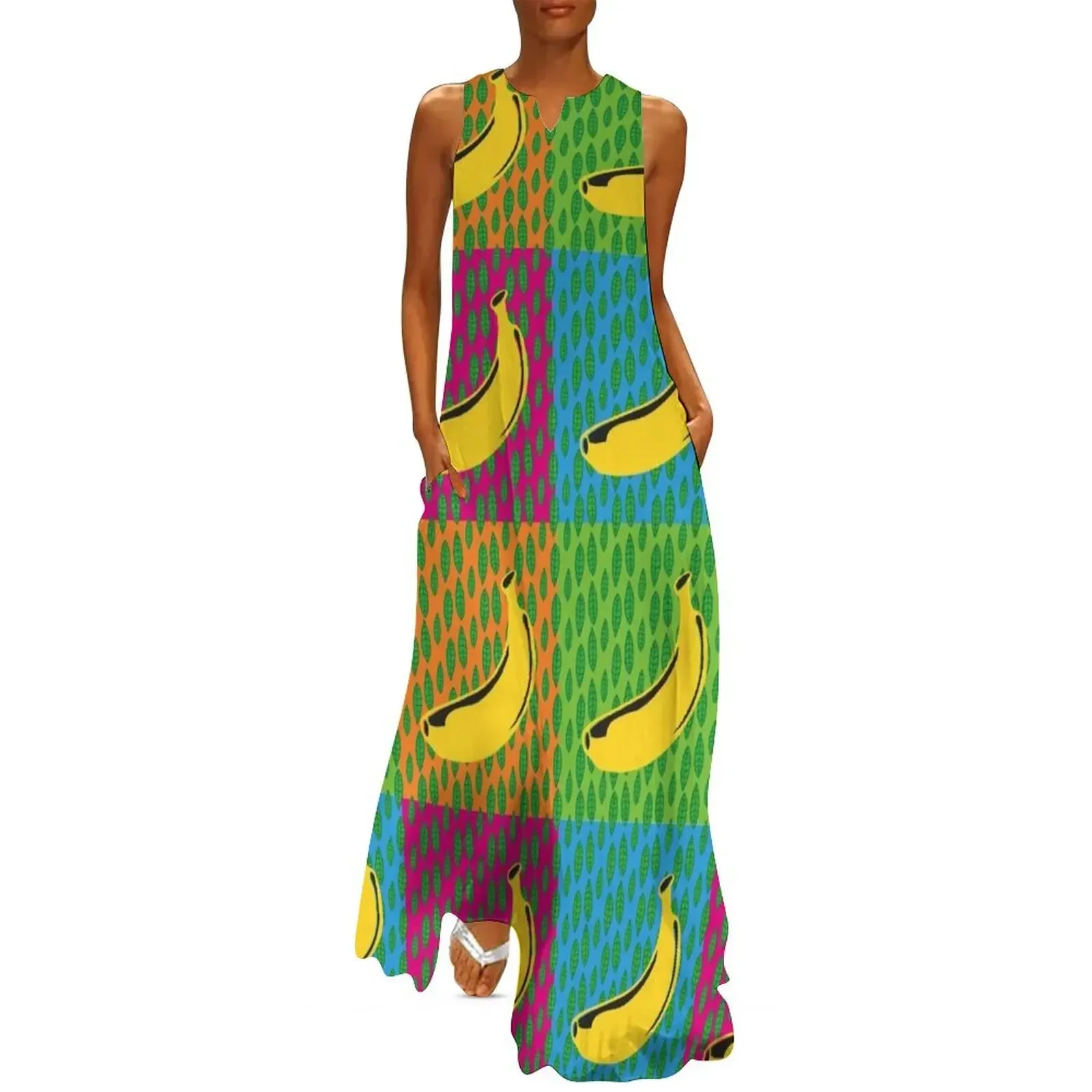 

Banana warhol Long Dress dress for women women long dresses Casual dresses long sleeve dresses Dress