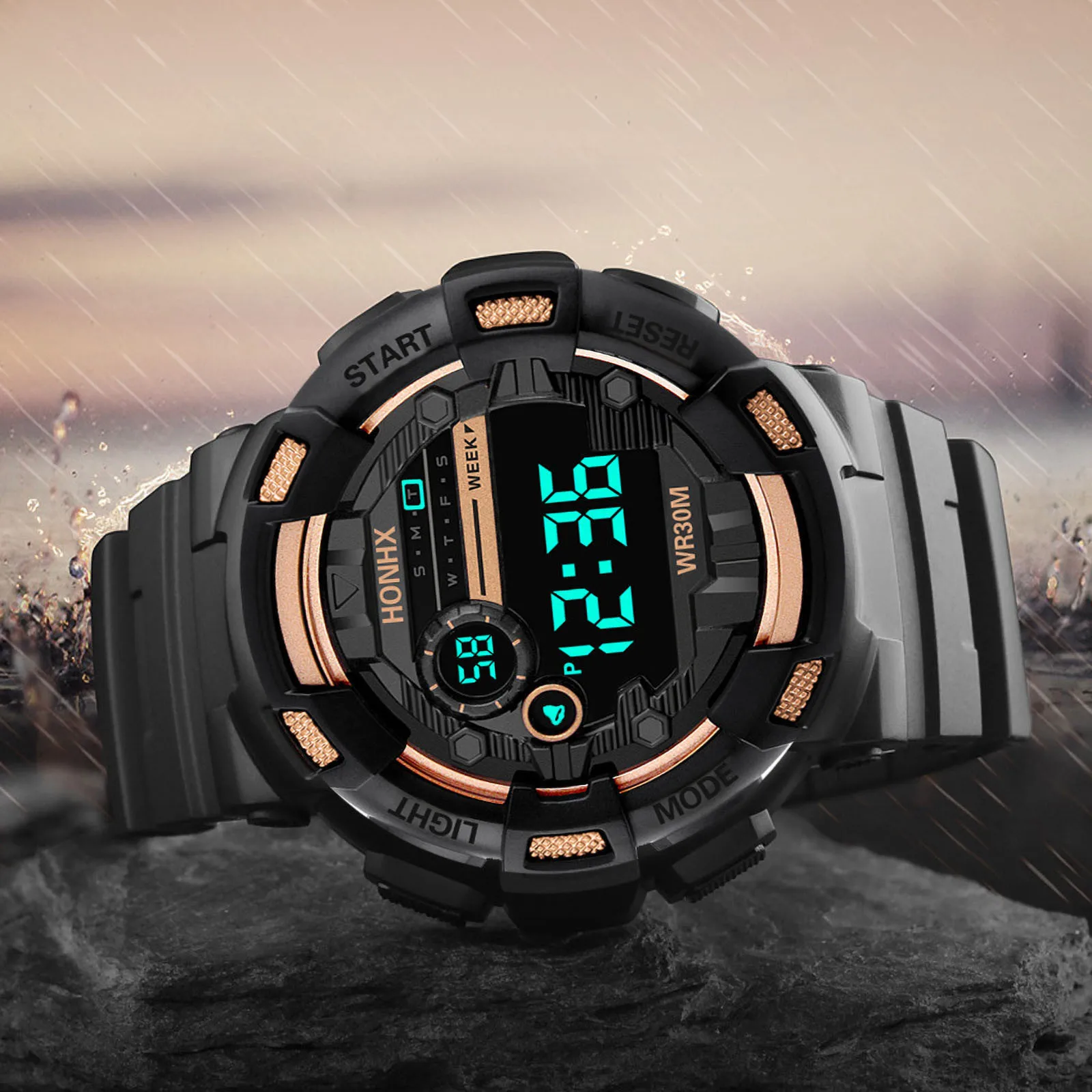 Men Watch Military Big Number Watch 2022 Popular Fitness Sports Watch Shockproof Waterproof Multi-function Outdoor Digital Watch