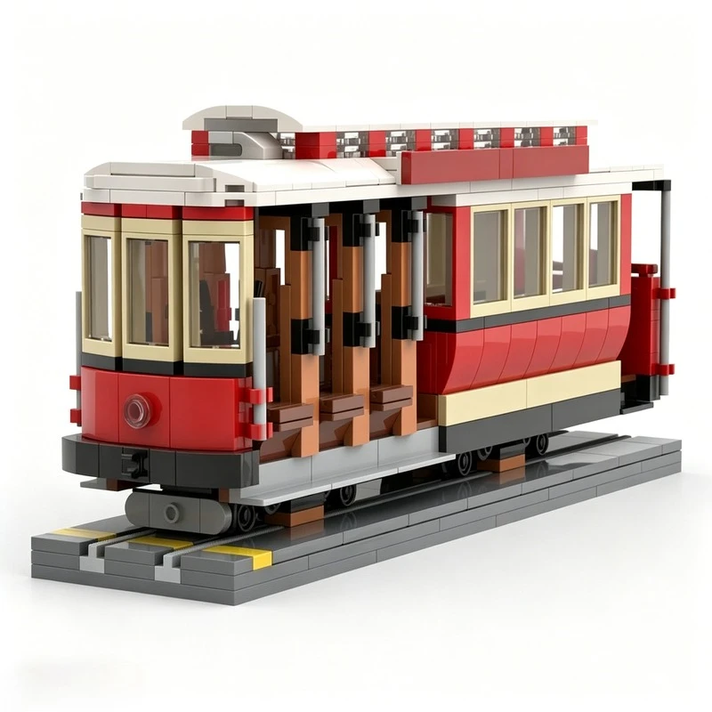 736 PCS San Francisco Powell Hyde Cable Car Display Model Custom Creative Building Blocks Assembly Educational Toy Festival Gift