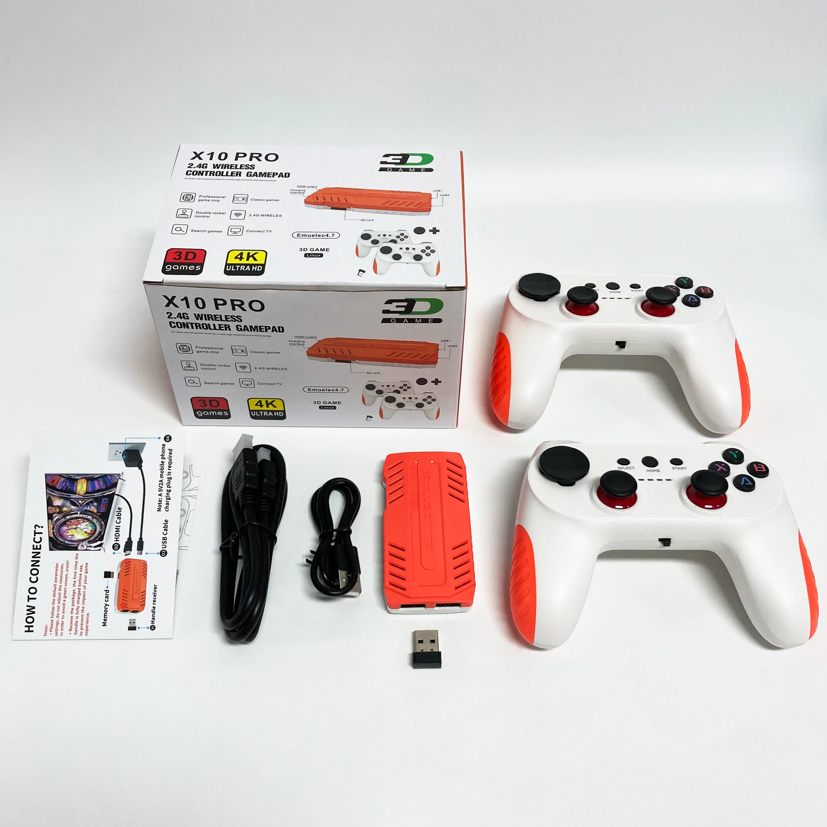2026 New 128G X10 PRO GameStick 4K Video Game Console 3D Games Built-In 50K Games 40+ Emulators Retro Games Dual 2.4G Controller view 6