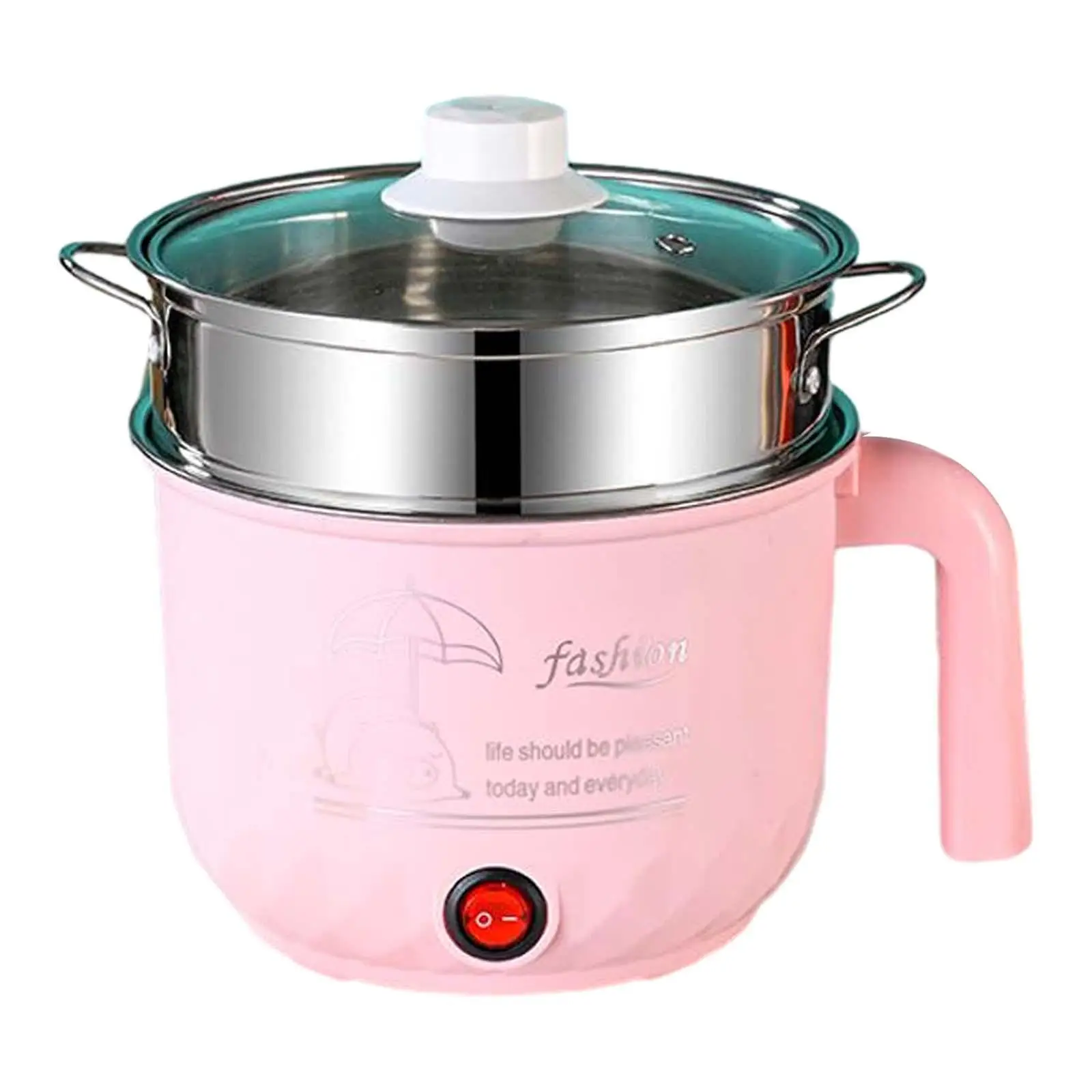 Electric Cooker Nonstick Small Electric Cooker Stainless Steel Visible Lid Soup Steamer for Noodles Pasta Dumpling Eggs