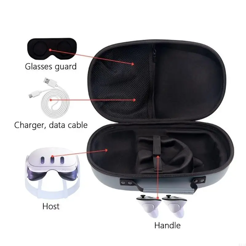 Protective Travel Case For VR Gaming Headsets Controllers Durability EVA Shell Storage Bag For Easy Portability