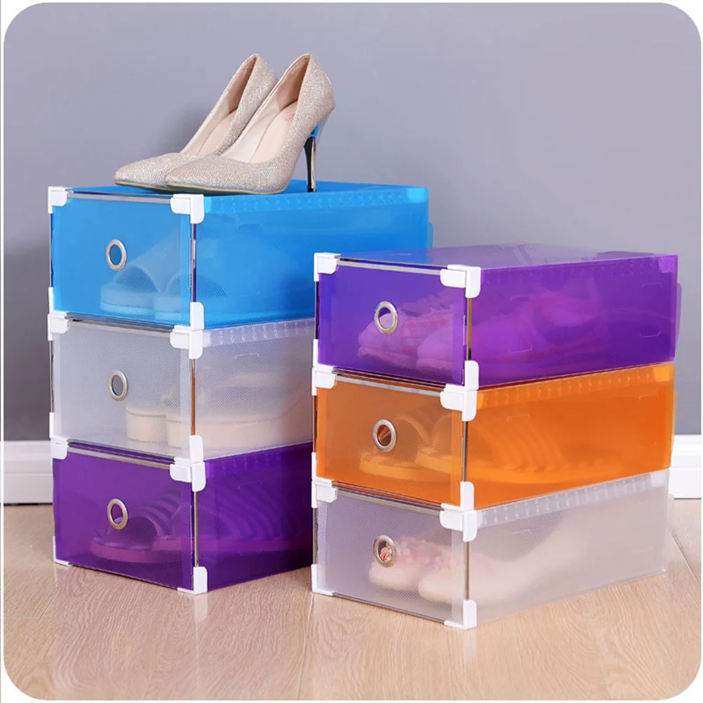 

5 Pcs Shoe Case Drawer Type Box Shoes Storage for Women Organizer Foldable White