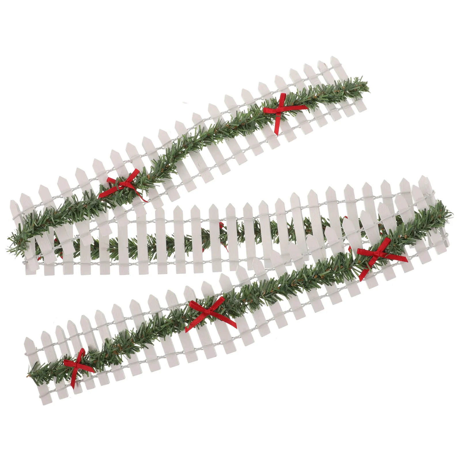 

Micro Landscape Miniature Wooden Fence Small Mini Garden Christmas Decoration Picket Fence Garden Trim Landscaping Prop Xmas