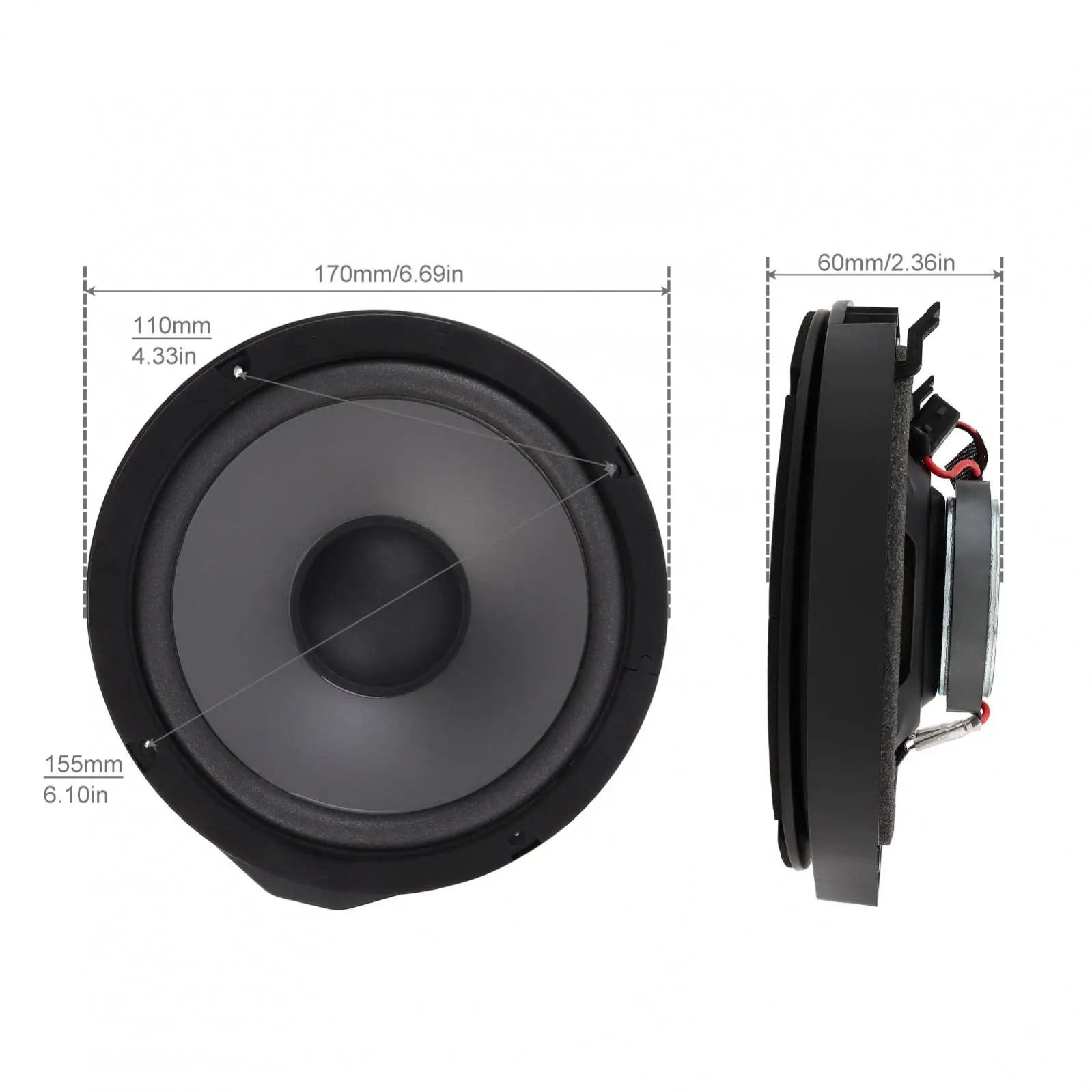 2pcs 6.5 Inch 2-Way Car Speakers 600W Auto Music Stereo Full Range Frequency Subwoofer Hifi Speakers Fit for Honda/Toyota/Nissan