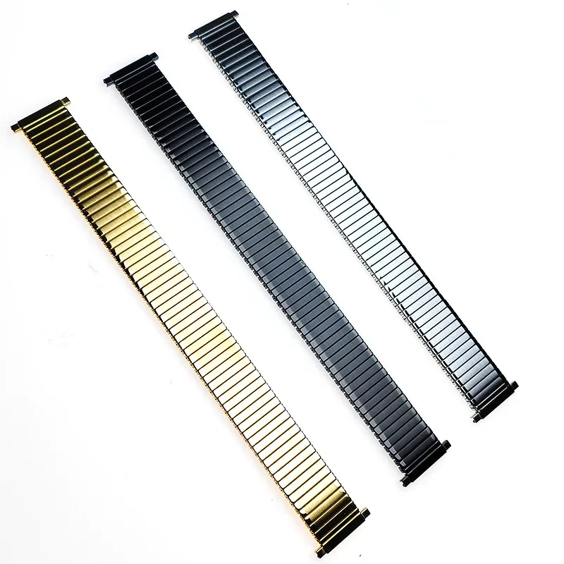 304 Stainless Steel Elastic Strap 16/17/18/19/20/21/22mm Stretch Expansion Metal Watch Band Men Women Wristband Accessories