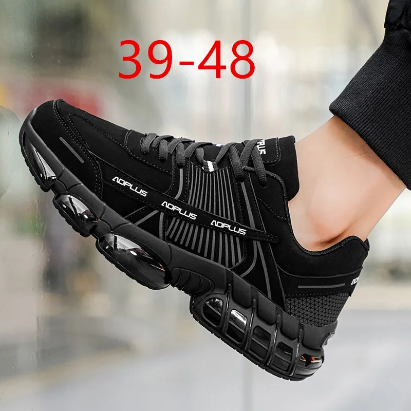 

Sports and leisure shoes, men's shoes, marathon oversized air cushioned shoes, fly woven all season rubber, wear-resistant, anti