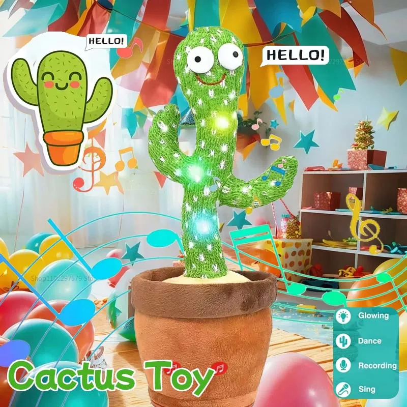 

Talking Dancing Cactus Toy for Babies Toddlers Kids Boys Girls Singing Mimicking Recording Repeating Gifts Fun Educational Toys