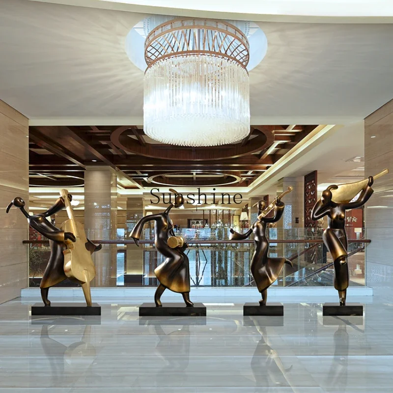 

Hotel lobby welcome figure sculpture large floor-to-ceiling ornament sales office hall entrance decorative artwork