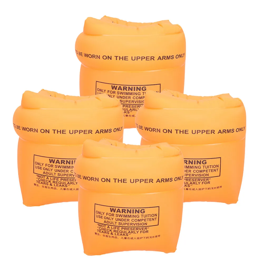 4Pcs Arm Floaties for Swimming Pool Beach Outdoor Use PVC Inflatable Armband Set with Dual Aeration Ports Swim Beginner Supplies
