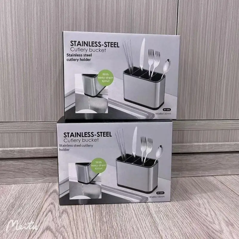 [S]Kitchen Utensil Holder Organizer For Counter Or Countertop, Large Stainless Steel Utensil Holder For Storage Cooking