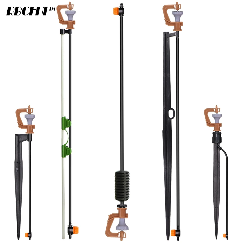 360 Degrees G type Nozzles Rotary Sprayer with Stakes Connectors Gardens Greenhouse Irrigation for 1/4'' Hose Cooling Sprinklers
