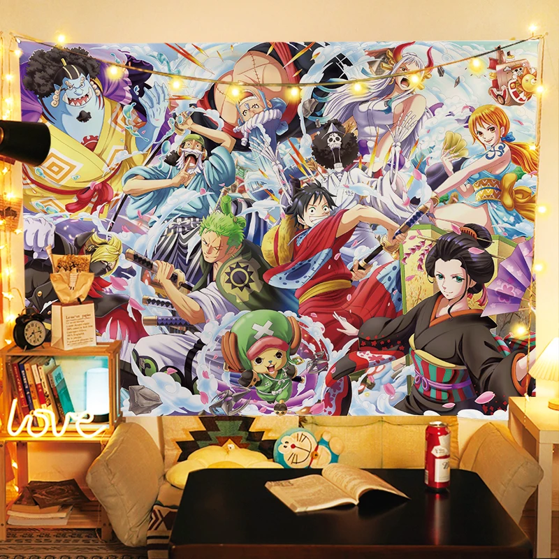Anime One Piece Luffy Backgrou - Wall Scroll Tapestry recension och pris