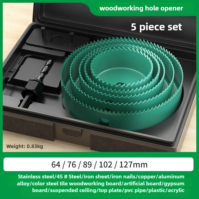 BAOLIAN Lochsägen-Set, Metallkern, 19-64/64-127/19-127mm Sägenkronen, Bohrer für Holz, Holzbearbeitungswerkzeuge