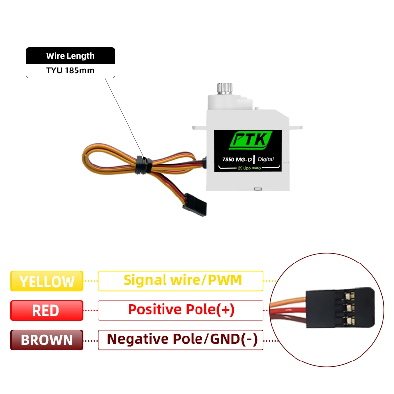 PTK 7350 MG-D 5.5g Digital Servo Metal Gear for EPP F3P F3K F3L F5L Glider indoor plane RC Car Helicopter Robot