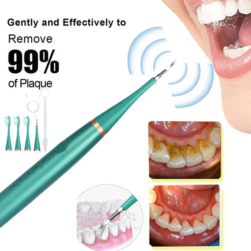 Limpiador de dientes eléctrico, eliminador de manchas y cálculo, limpieza profunda de dientes, línea de goma, lavadora bucal portátil