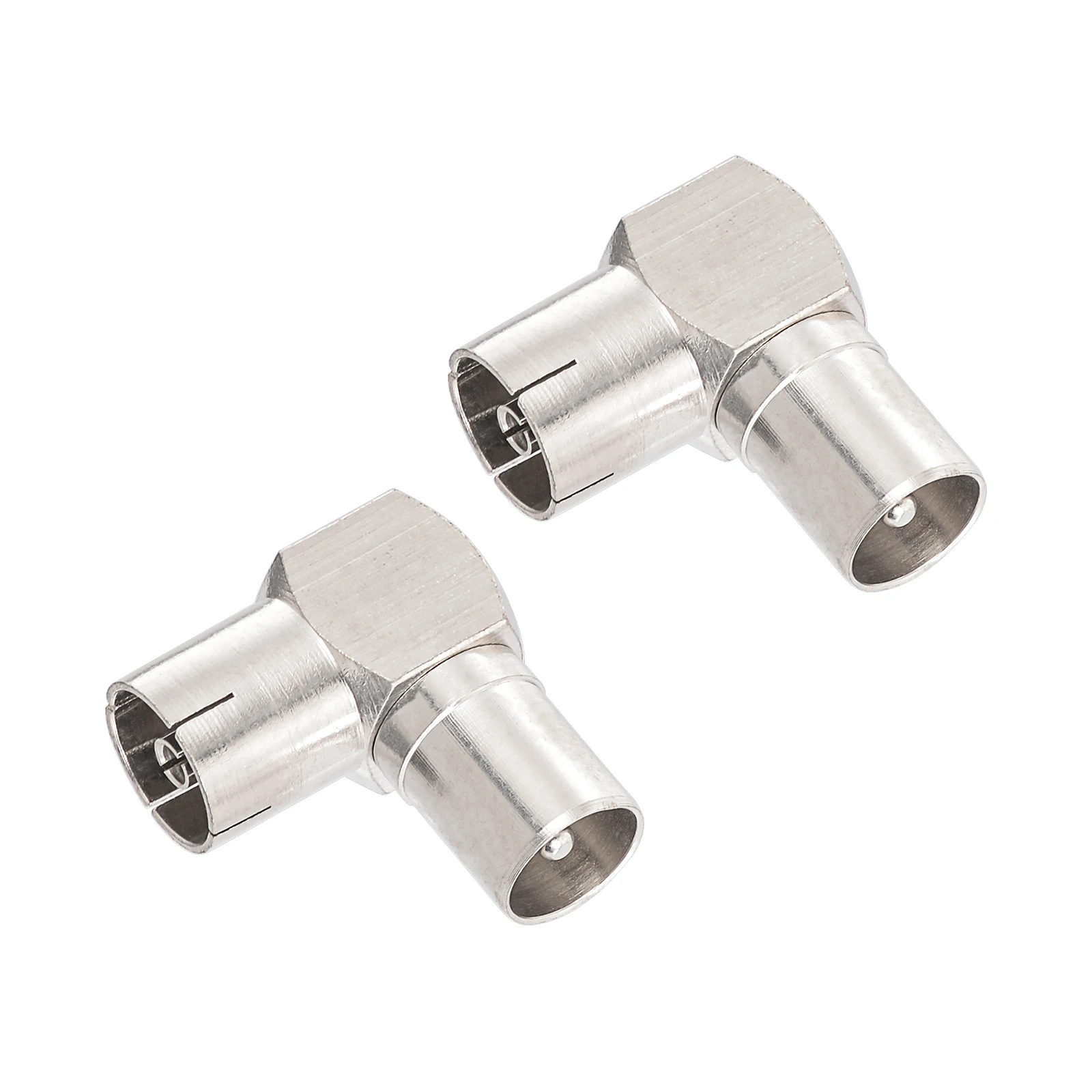 Superbat-RF conector coaxial para antena de TV, ângulo reto macho para fêmea PAL, cabos de satélite, 2pcs