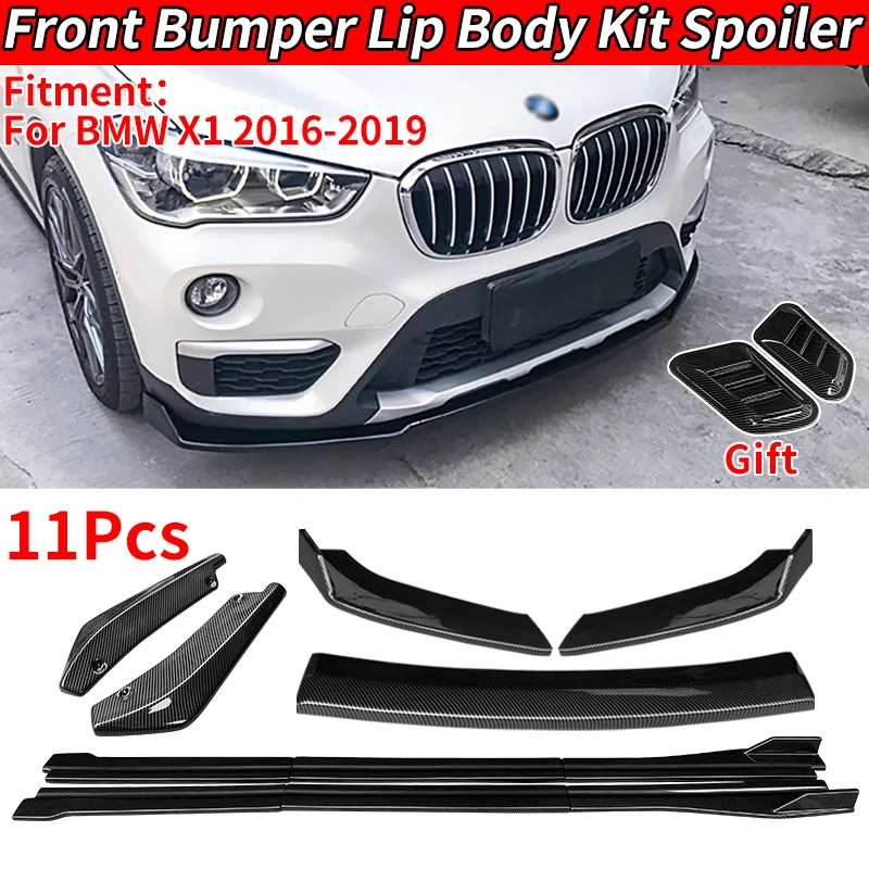 Car Body Kit Accessories BMW X1 F48 2016-2019 Front Bumper Splitters Lip Spoiler Side Skirts Extensions Rear Wrap Angle ABS