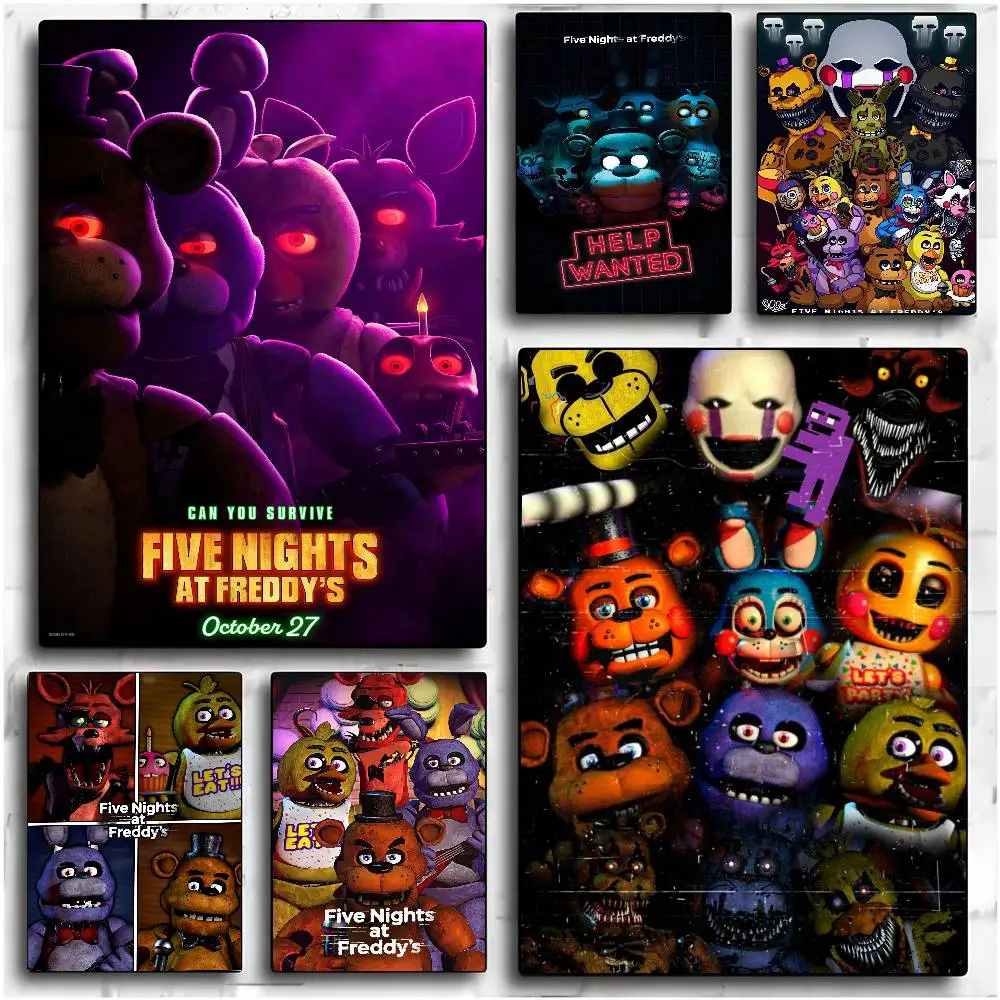 ملصق لعبة Fnaf F-Five-nights-At-F-Freddys ملصق ذاتي اللصق - لا حاجة إلى غراء سهل الالتصاق وإزالة مثالي لديكور الغرفة
