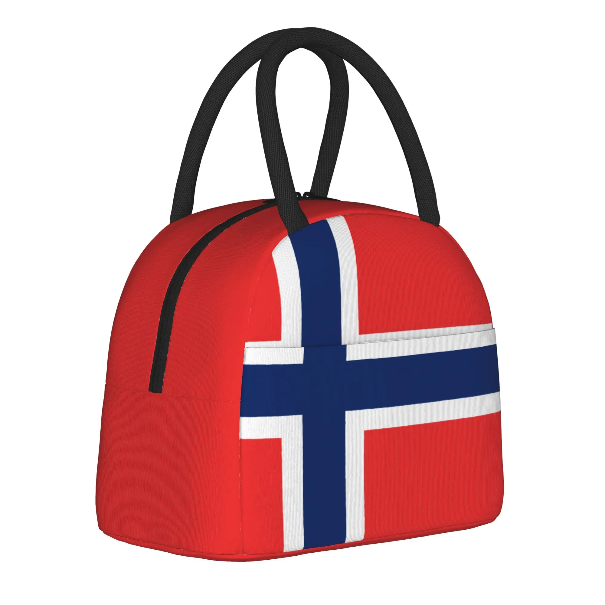

Norwegian Flag Insulated Lunch Bag Cooler Bag Meal Container Leakproof Tote Lunch Box Men Women Work Outdoor