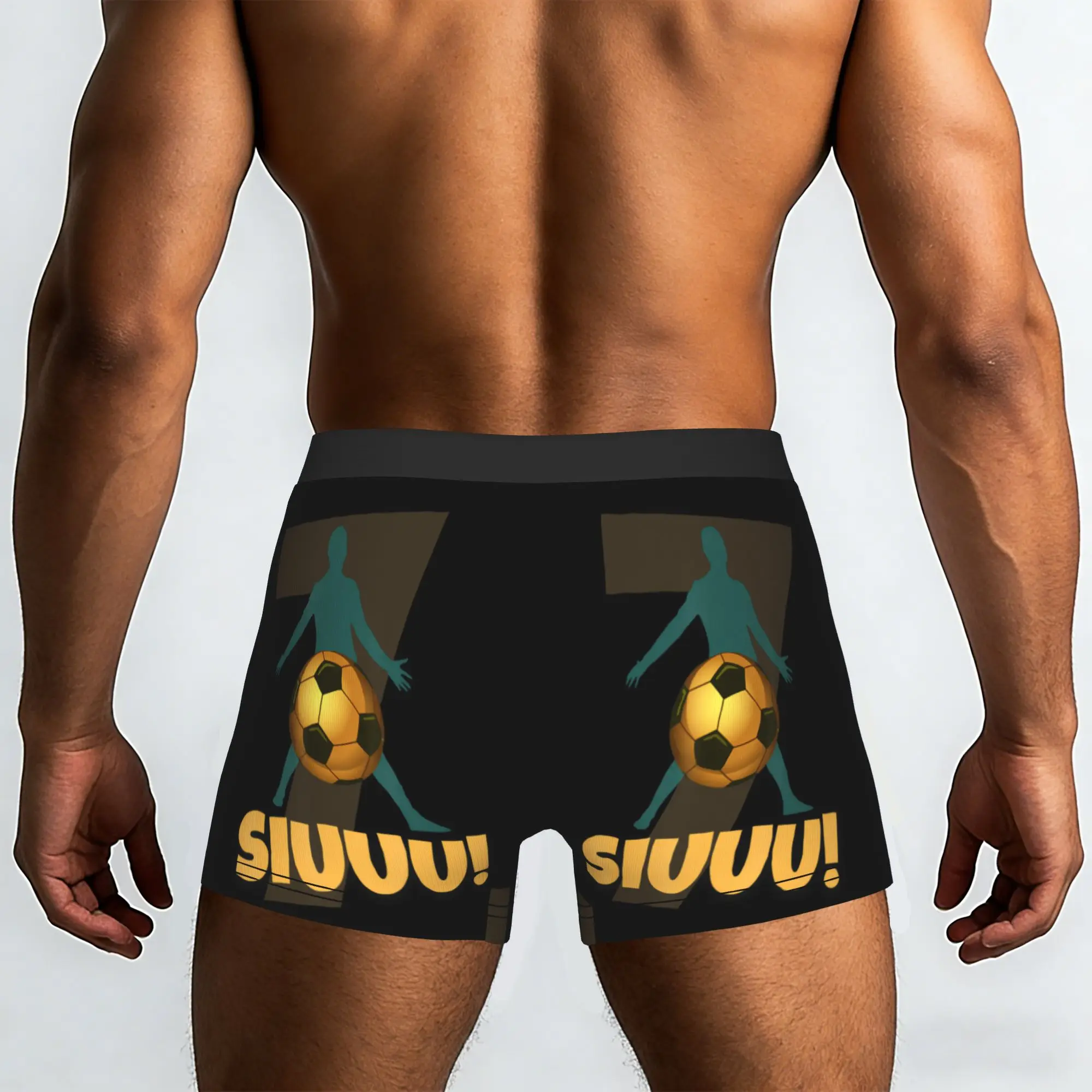 Football Boys Soccer Player Siuuu siuuu Underpants Breathbale Panties Male Underwear Ventilate Shorts Boxer Briefs