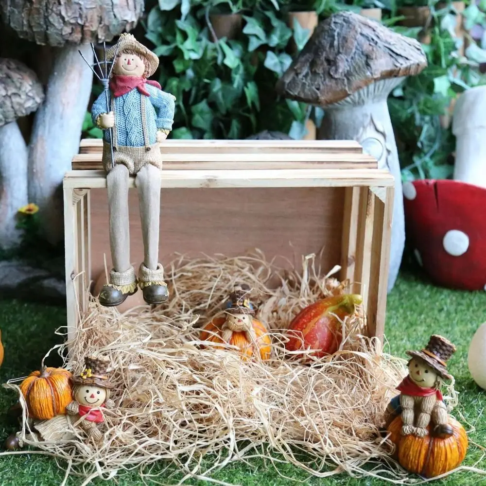 Decorative Resin Pumpkin Scarecrow Ornaments Boys And Girls Unique Pumpkin Statue Lovely Living Room